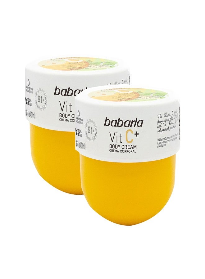 Babaria Vitamin C Body Cream - Illuminating Body Lotion for Women and Men - Improves Skin Elasticity - Moisturizer for Radiant and Soft Skin - 2 pc - Image 1